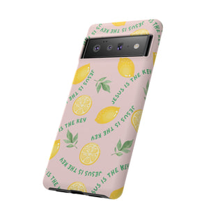 "Jesus Is The Key" Lemon Tough Phone Case – For Samsung, iPhone, & Pixel