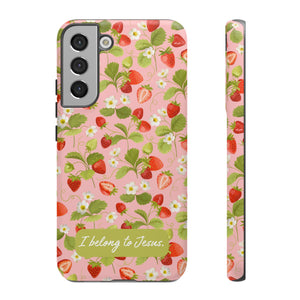"I Belong to Jesus" Strawberry Tough Phone Case – For Samsung, Iphone and Google Pixel