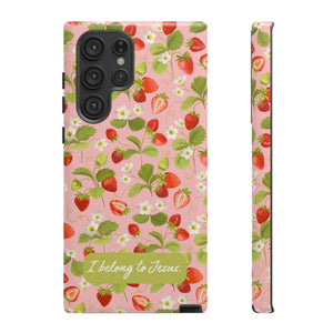 "I Belong to Jesus" Strawberry Tough Phone Case – For Samsung, Iphone and Google Pixel