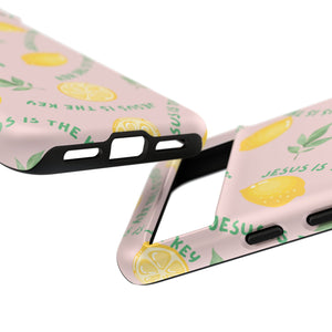 "Jesus Is The Key" Lemon Tough Phone Case – For Samsung, iPhone, & Pixel