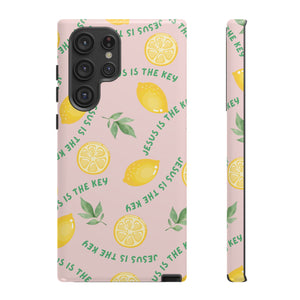 "Jesus Is The Key" Lemon Tough Phone Case – For Samsung, iPhone, & Pixel