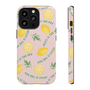 "Jesus Is The Key" Lemon Tough Phone Case – For Samsung, iPhone, & Pixel