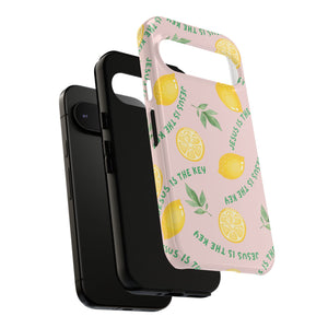 "Jesus Is The Key" Lemon Tough Phone Case – For Samsung, iPhone, & Pixel