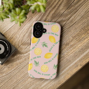 "Jesus Is The Key" Lemon Tough Phone Case – For Samsung, iPhone, & Pixel