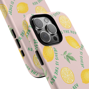 "Jesus Is The Key" Lemon Tough Phone Case – For Samsung, iPhone, & Pixel