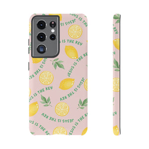 "Jesus Is The Key" Lemon Tough Phone Case – For Samsung, iPhone, & Pixel