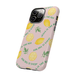 "Jesus Is The Key" Lemon Tough Phone Case – For Samsung, iPhone, & Pixel