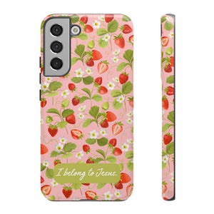 "I Belong to Jesus" Strawberry Tough Phone Case – For Samsung, Iphone and Google Pixel