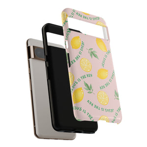 "Jesus Is The Key" Lemon Tough Phone Case – For Samsung, iPhone, & Pixel