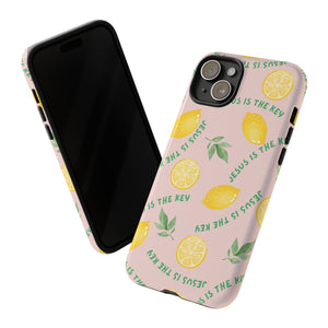 "Jesus Is The Key" Lemon Tough Phone Case – For Samsung, iPhone, & Pixel