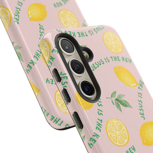 "Jesus Is The Key" Lemon Tough Phone Case – For Samsung, iPhone, & Pixel