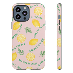 "Jesus Is The Key" Lemon Tough Phone Case – For Samsung, iPhone, & Pixel