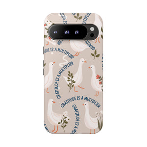 Charming Geese & Gratitude Tough Phone Case – For Samsung, iPhone, & Google Pixel