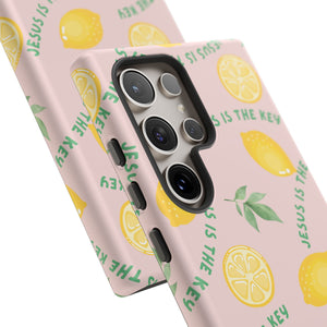 "Jesus Is The Key" Lemon Tough Phone Case – For Samsung, iPhone, & Pixel