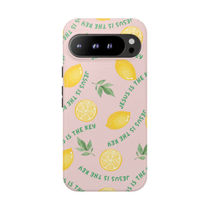 "Jesus Is The Key" Lemon Tough Phone Case – For Samsung, iPhone, & Pixel