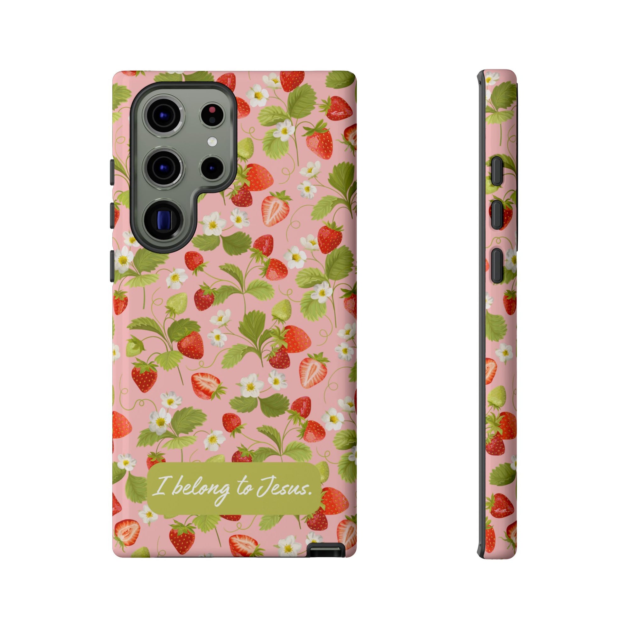 "I Belong to Jesus" Strawberry Tough Phone Case – For Samsung, Iphone and Google Pixel