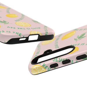 "Jesus Is The Key" Lemon Tough Phone Case – For Samsung, iPhone, & Pixel
