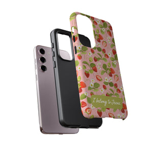"I Belong to Jesus" Strawberry Tough Phone Case – For Samsung, Iphone and Google Pixel