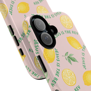 "Jesus Is The Key" Lemon Tough Phone Case – For Samsung, iPhone, & Pixel