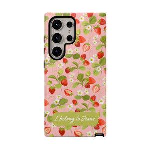 "I Belong to Jesus" Strawberry Tough Phone Case – For Samsung, Iphone and Google Pixel