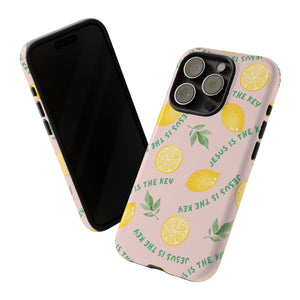 "Jesus Is The Key" Lemon Tough Phone Case – For Samsung, iPhone, & Pixel