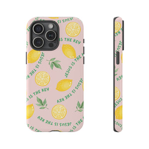 "Jesus Is The Key" Lemon Tough Phone Case – For Samsung, iPhone, & Pixel