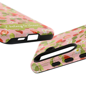 "I Belong to Jesus" Strawberry Tough Phone Case – For Samsung, Iphone and Google Pixel