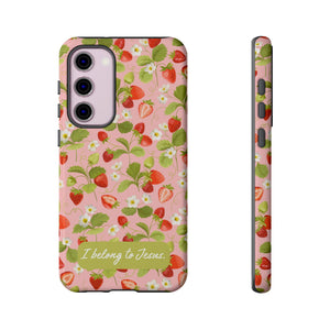 "I Belong to Jesus" Strawberry Tough Phone Case – For Samsung, Iphone and Google Pixel