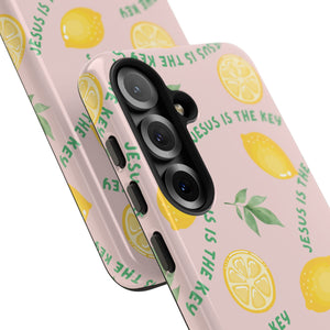 "Jesus Is The Key" Lemon Tough Phone Case – For Samsung, iPhone, & Pixel