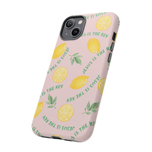 "Jesus Is The Key" Lemon Tough Phone Case – For Samsung, iPhone, & Pixel