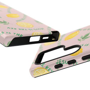 "Jesus Is The Key" Lemon Tough Phone Case – For Samsung, iPhone, & Pixel