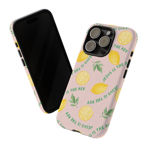 "Jesus Is The Key" Lemon Tough Phone Case – For Samsung, iPhone, & Pixel