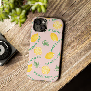 "Jesus Is The Key" Lemon Tough Phone Case – For Samsung, iPhone, & Pixel
