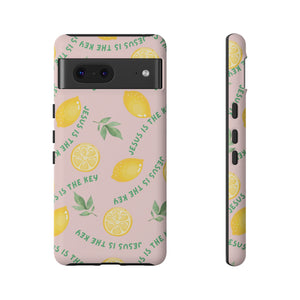 "Jesus Is The Key" Lemon Tough Phone Case – For Samsung, iPhone, & Pixel