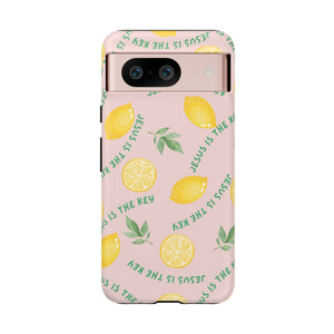 "Jesus Is The Key" Lemon Tough Phone Case – For Samsung, iPhone, & Pixel