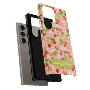 "I Belong to Jesus" Strawberry Tough Phone Case – For Samsung, Iphone and Google Pixel