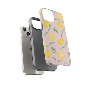"Jesus Is The Key" Lemon Tough Phone Case – For Samsung, iPhone, & Pixel