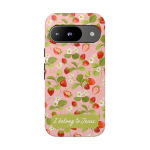 "I Belong to Jesus" Strawberry Tough Phone Case – For Samsung, Iphone and Google Pixel