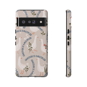 Charming Geese & Gratitude Tough Phone Case – For Samsung, iPhone, & Google Pixel