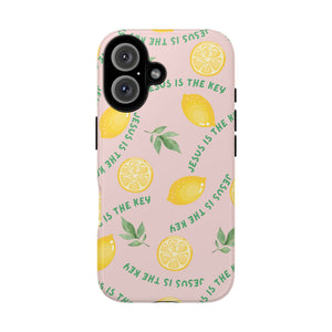 "Jesus Is The Key" Lemon Tough Phone Case – For Samsung, iPhone, & Pixel