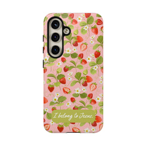 "I Belong to Jesus" Strawberry Tough Phone Case – For Samsung, Iphone and Google Pixel