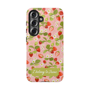 "I Belong to Jesus" Strawberry Tough Phone Case – For Samsung, Iphone and Google Pixel