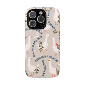 Charming Geese & Gratitude Tough Phone Case – For Samsung, iPhone, & Google Pixel