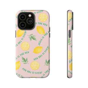 "Jesus Is The Key" Lemon Tough Phone Case – For Samsung, iPhone, & Pixel
