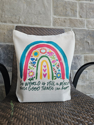The world is still a place...Tote in Cream
