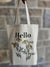 Hello Joy, Peace, Love Tote in Beige