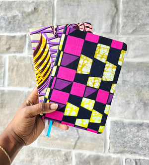 African Fabric Lined Notebook