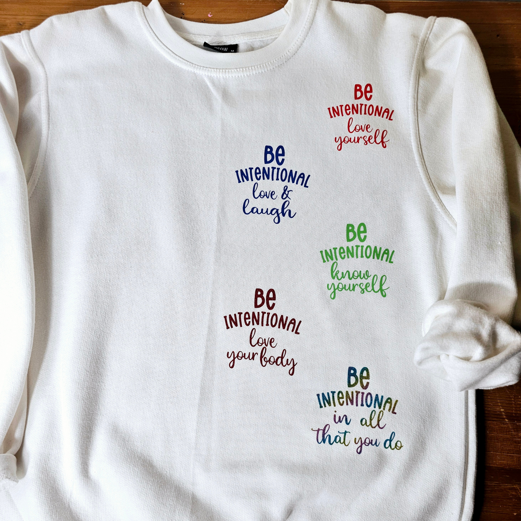 Be Intentional Post-it - Crewneck in White