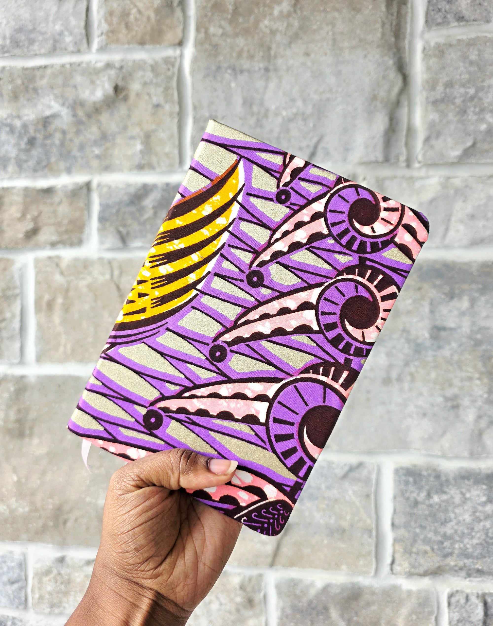 African Fabric Lined Notebook