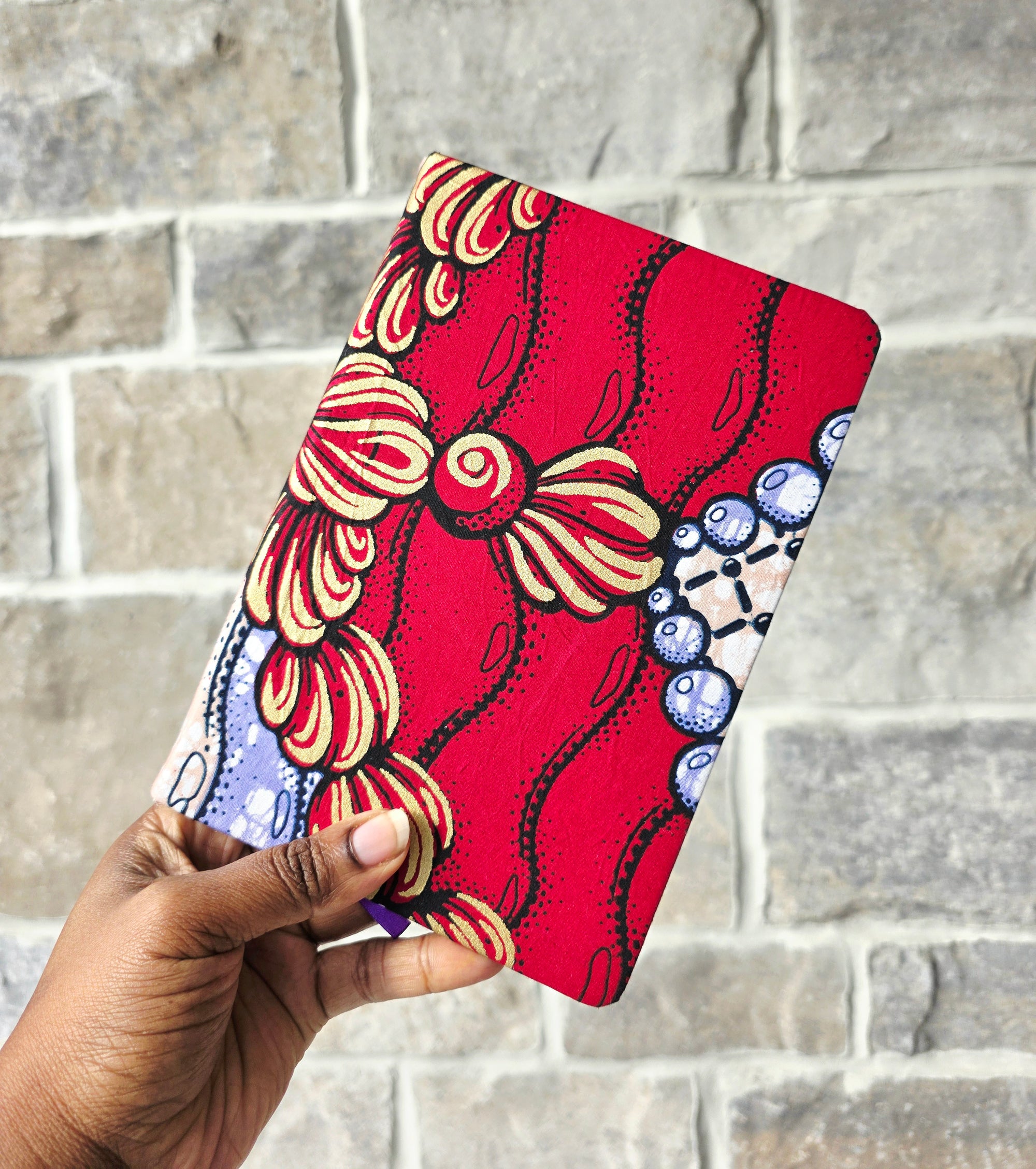African Fabric Lined Notebook